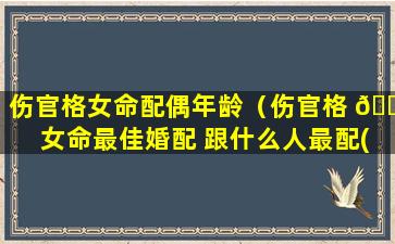 伤官格女命配偶年龄（伤官格 🐎 女命最佳婚配 跟什么人最配(图文)）